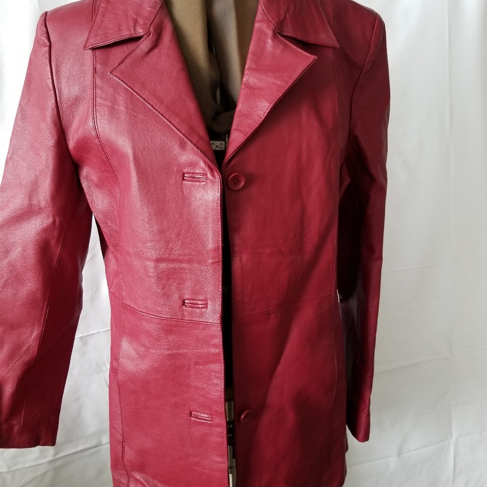 Red leather jacket